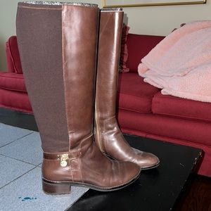 Brown Michael Kors riding boots